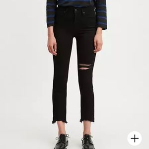 Levi’s black 724 high rise straight jeans